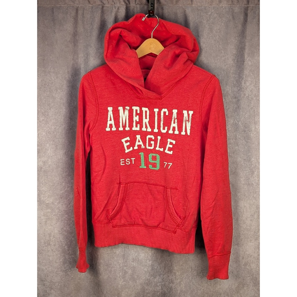 American‎ Eagle Outfitters Women Coral Pullover Hoodie Sweatshirt Small C157